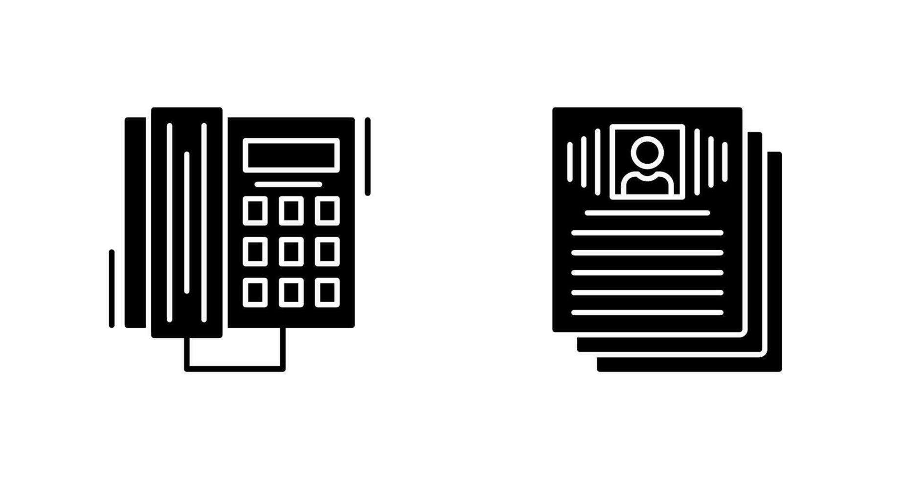 Phone Call and Resume Icon vector