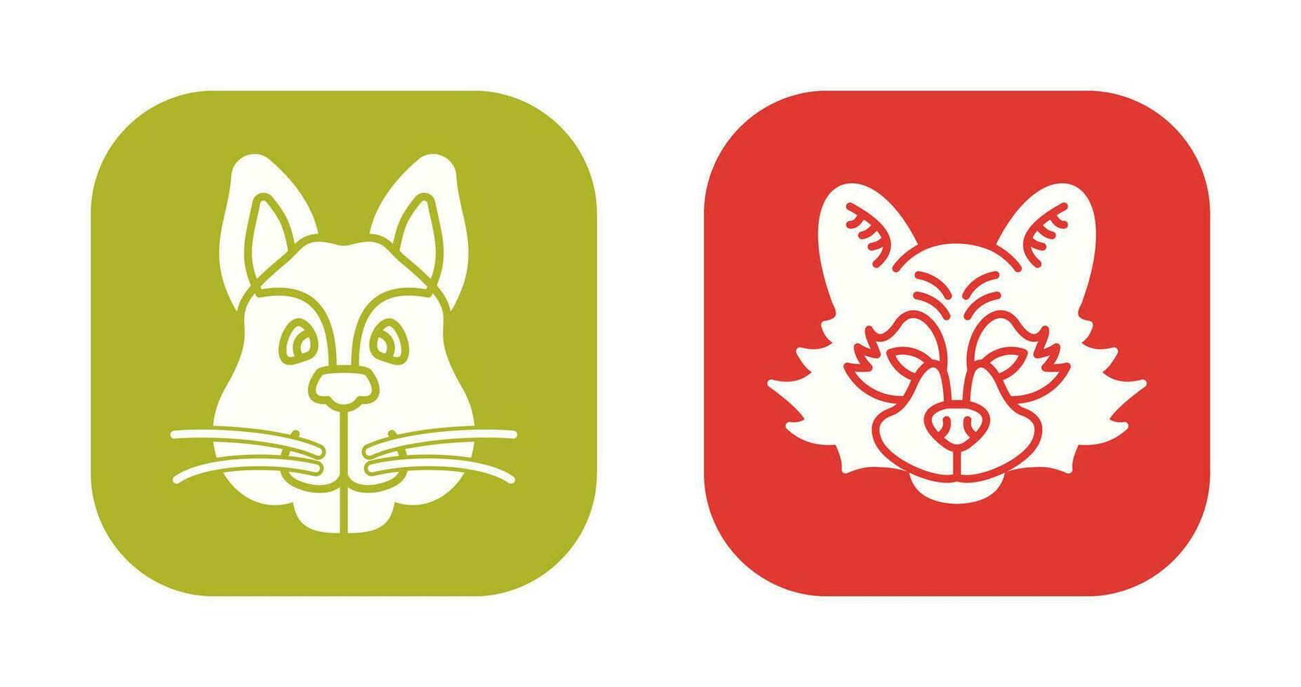 Squirrel and Raccoon Icon vector