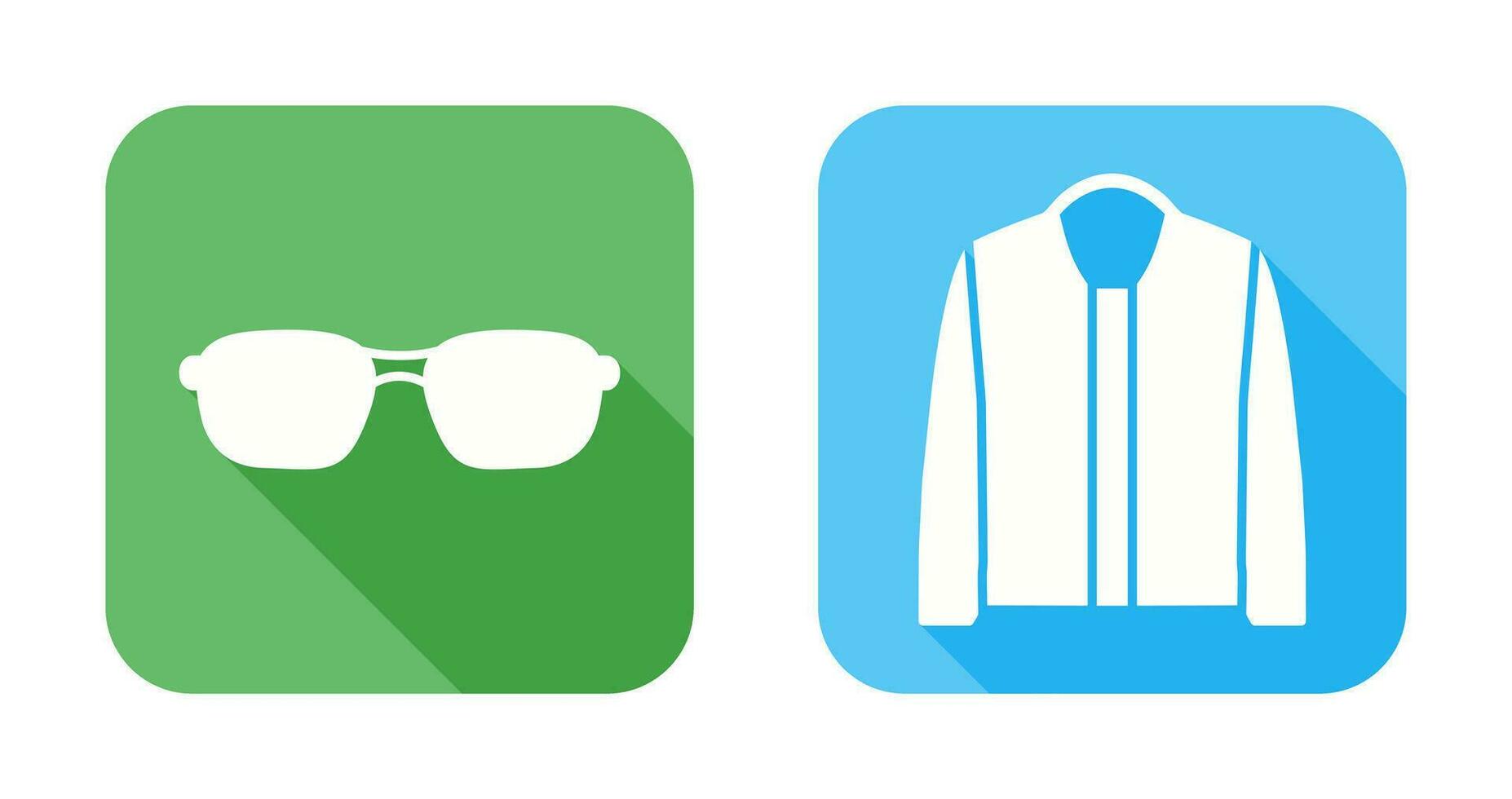 lentes y chaqueta icono vector