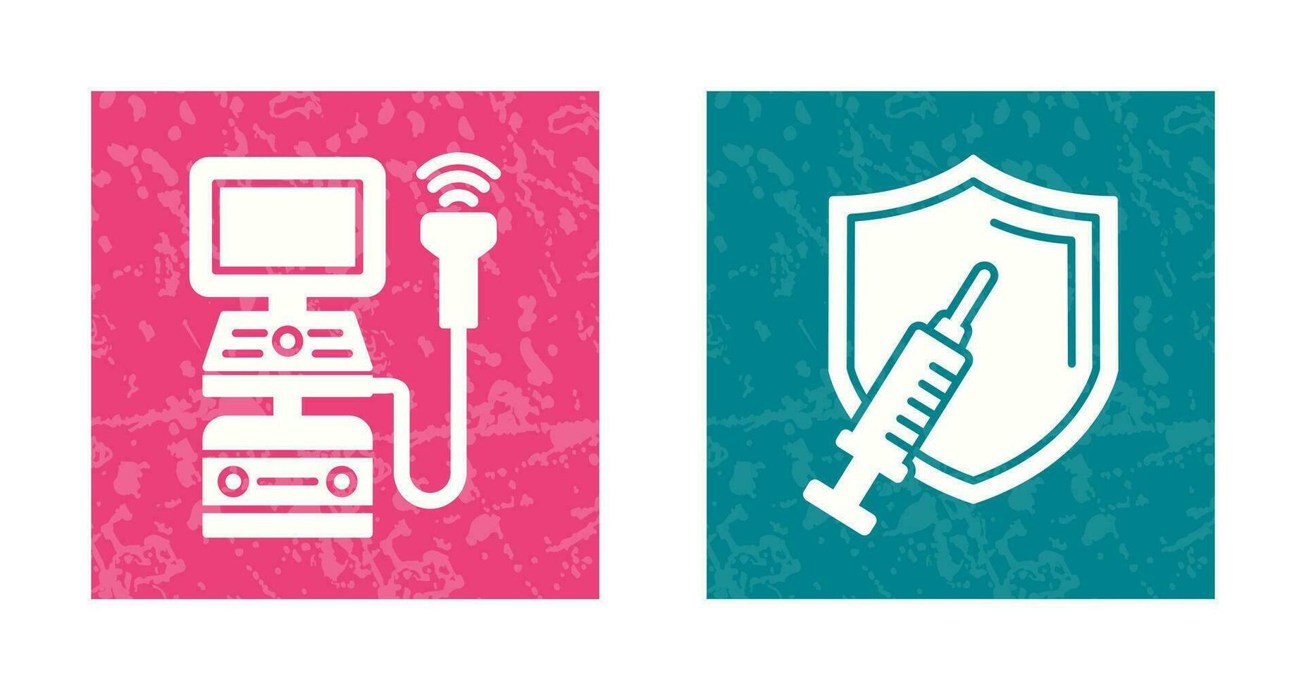 Ultrasound Machine and Vaccination Icon vector