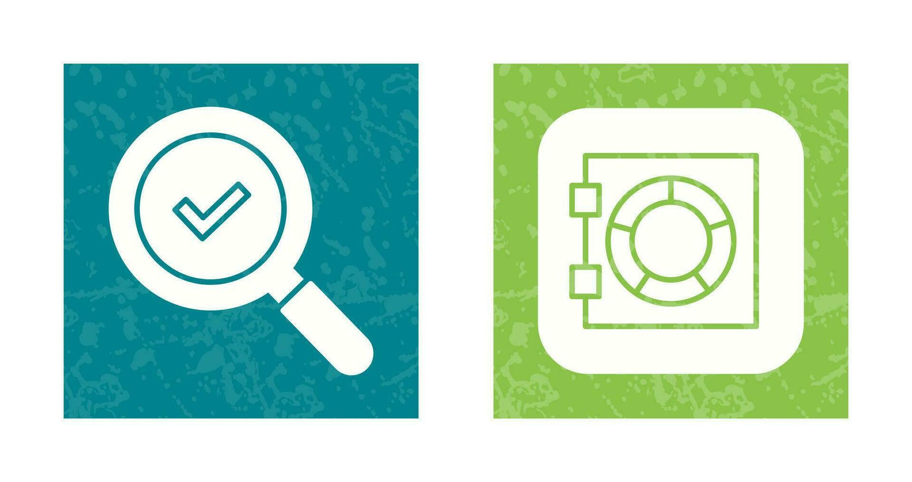 Magnifying Glass and Safe Box Icon vector