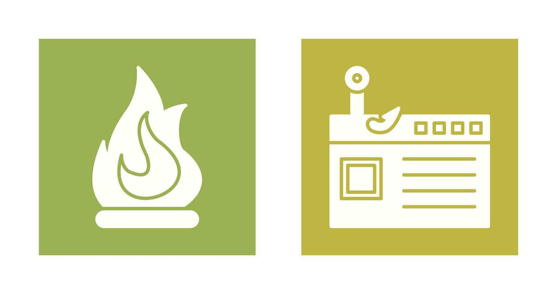 Fire and Phishing Icon vector