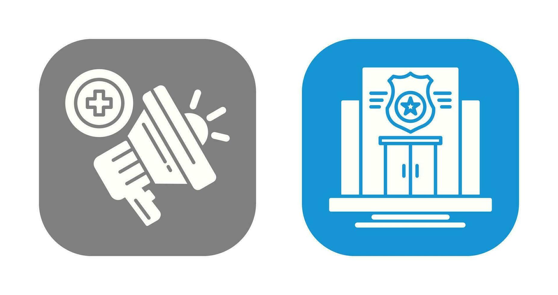 Police Station and Megaphone Icon vector