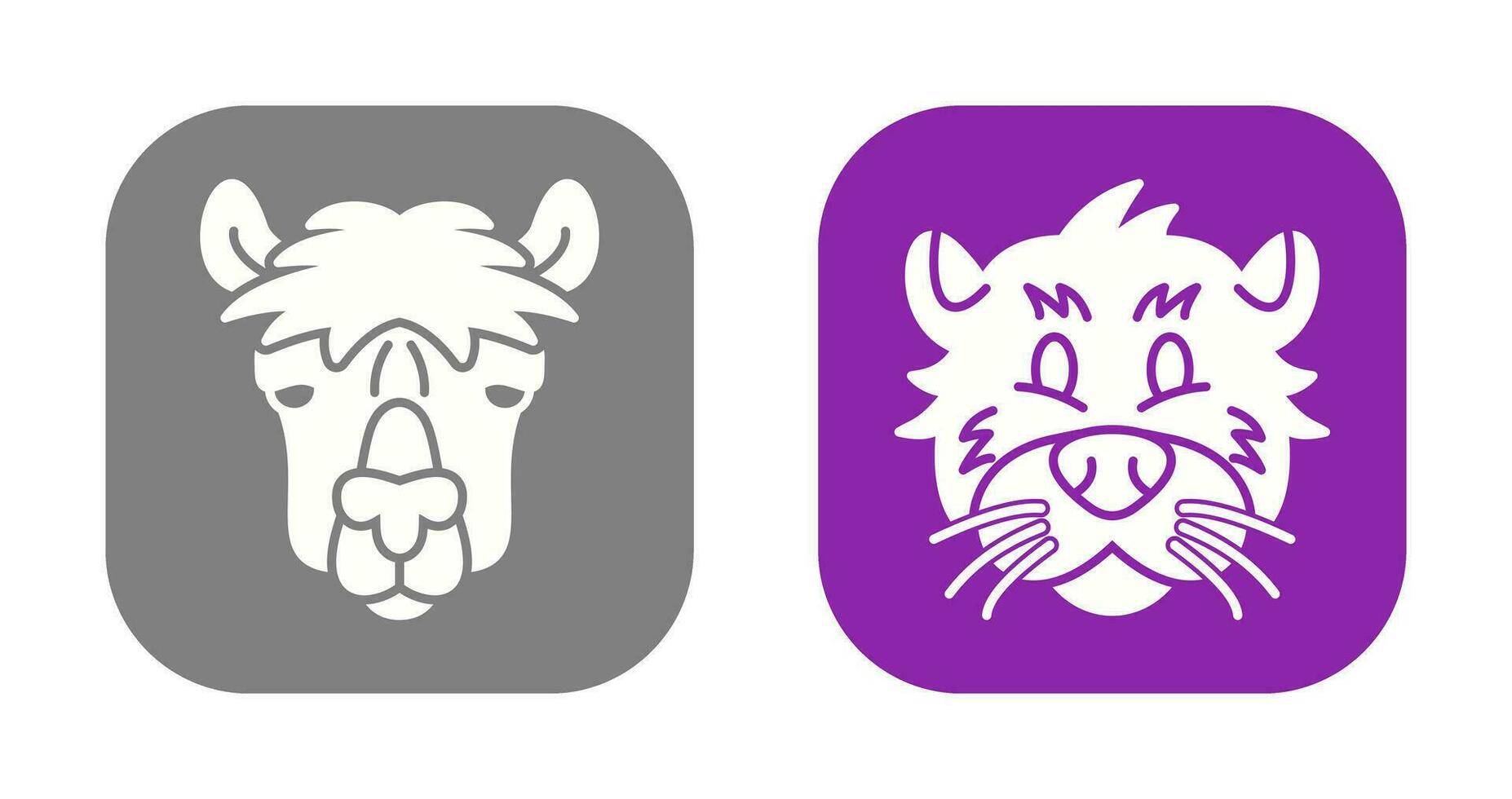 Alpaca and Otter Icon vector