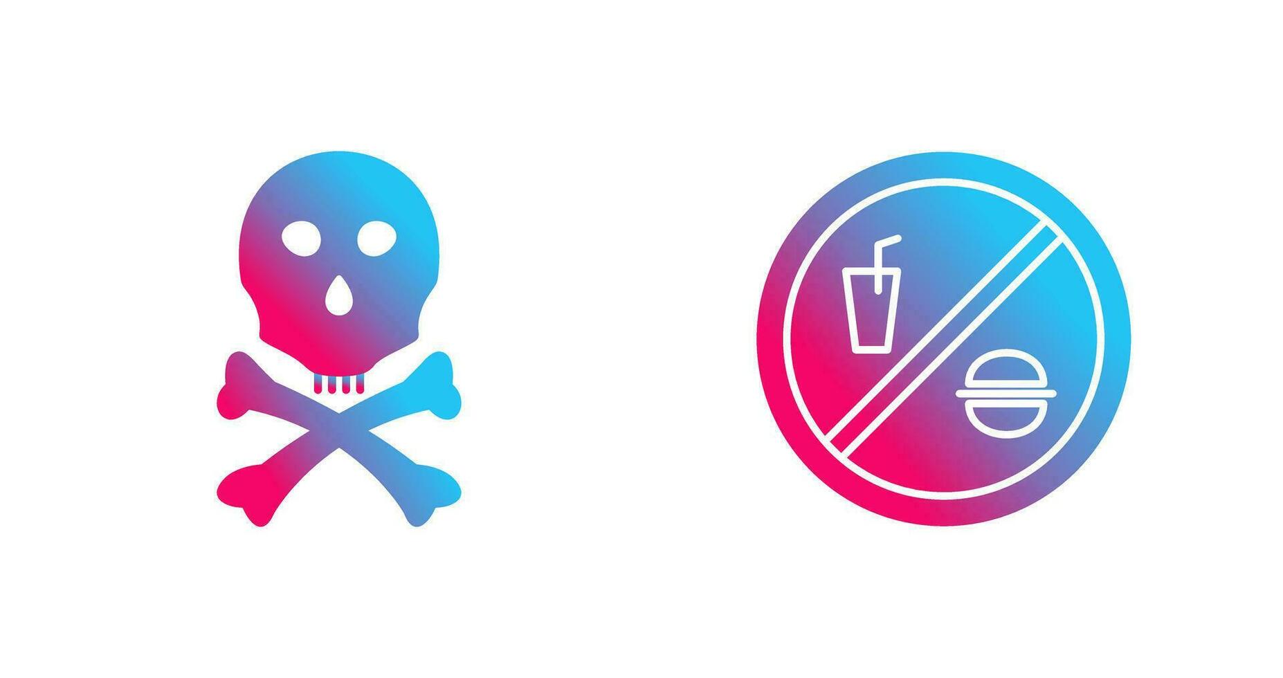 death sign and no foods or drink  Icon vector