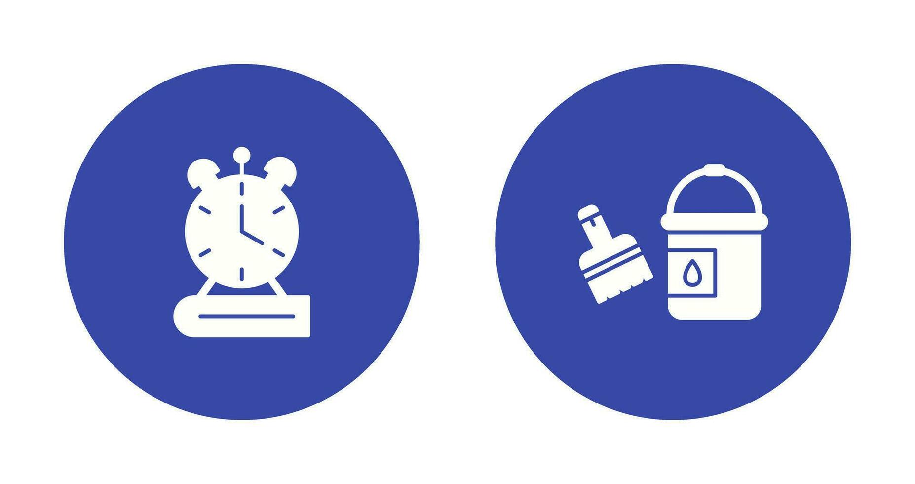 Paint Brush and Alarm Clock Icon vector