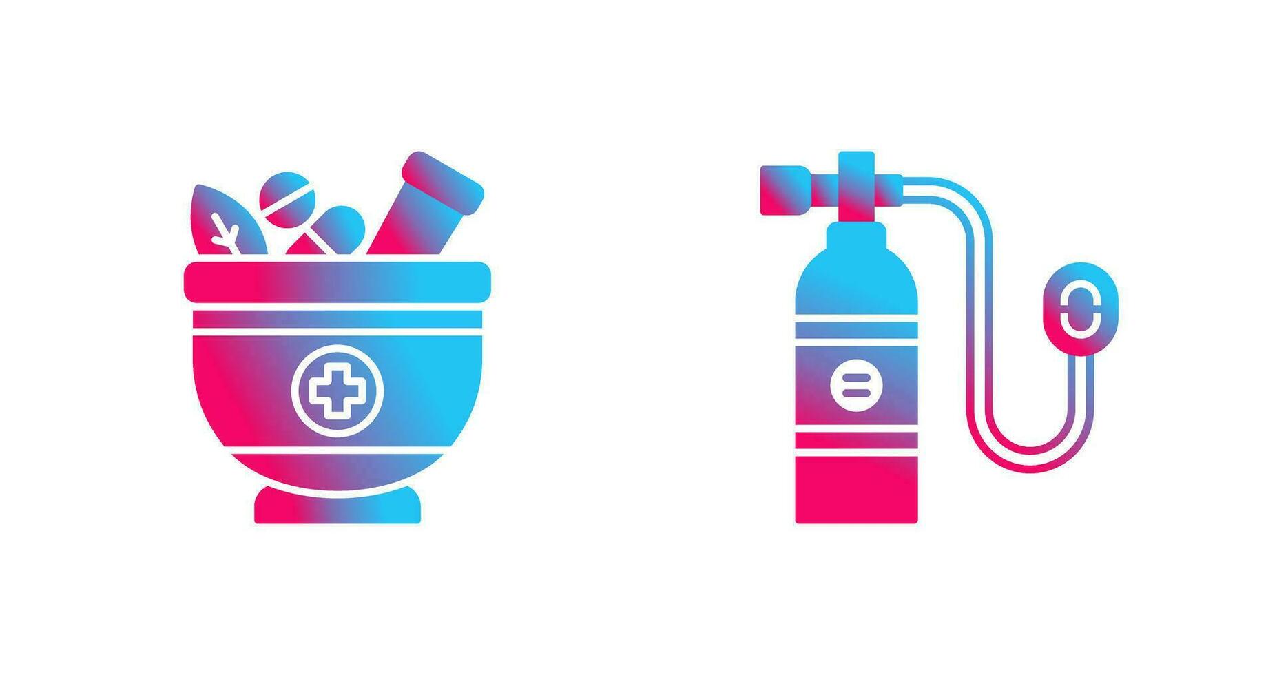 Herb and Oxygen Tank Icon vector