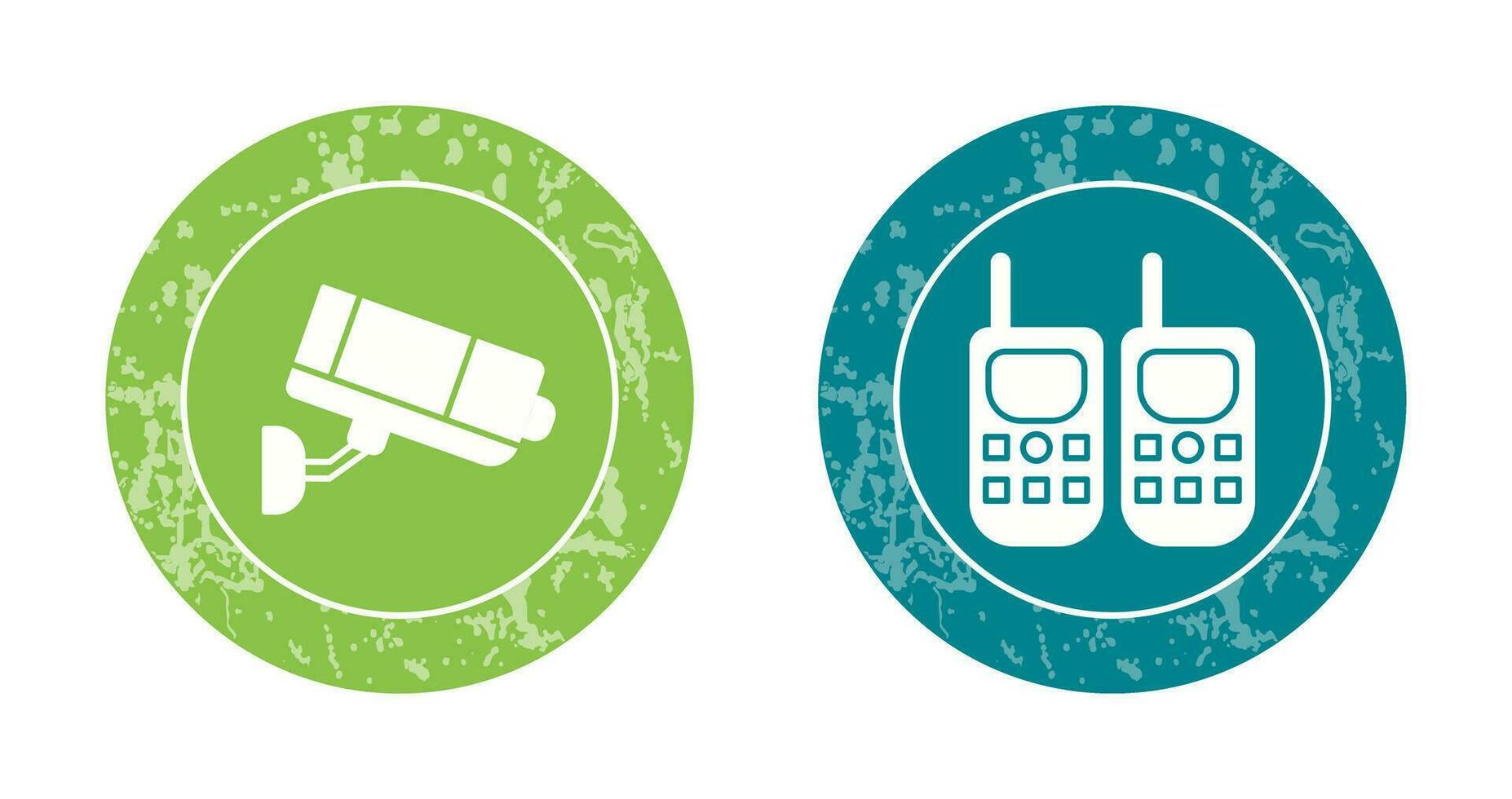 CCTV Camera and Walkie Talkie Icon vector