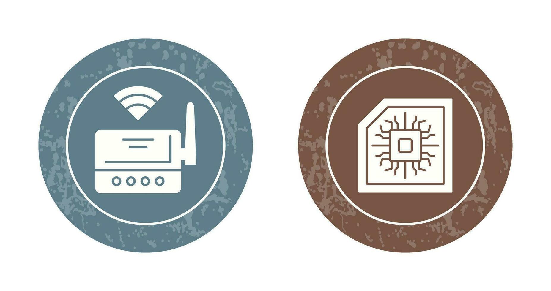 Wifi enrutador y chip icono vector