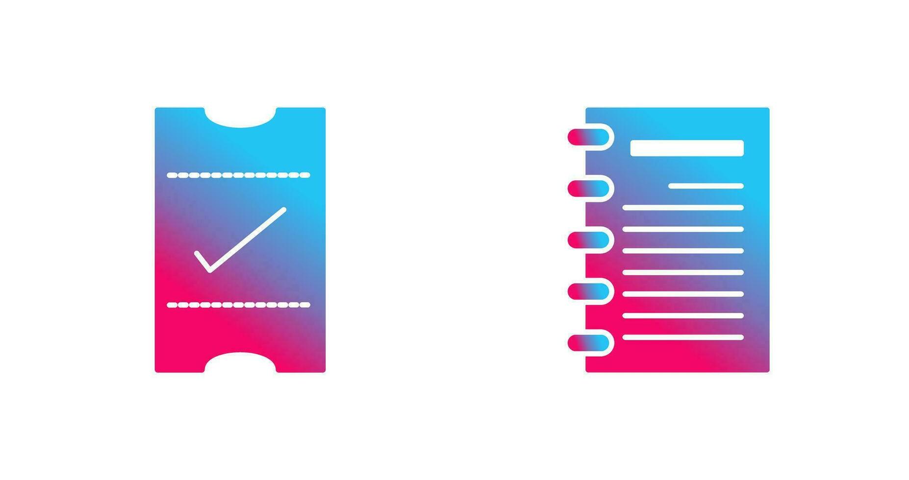 passes and notepad  Icon vector