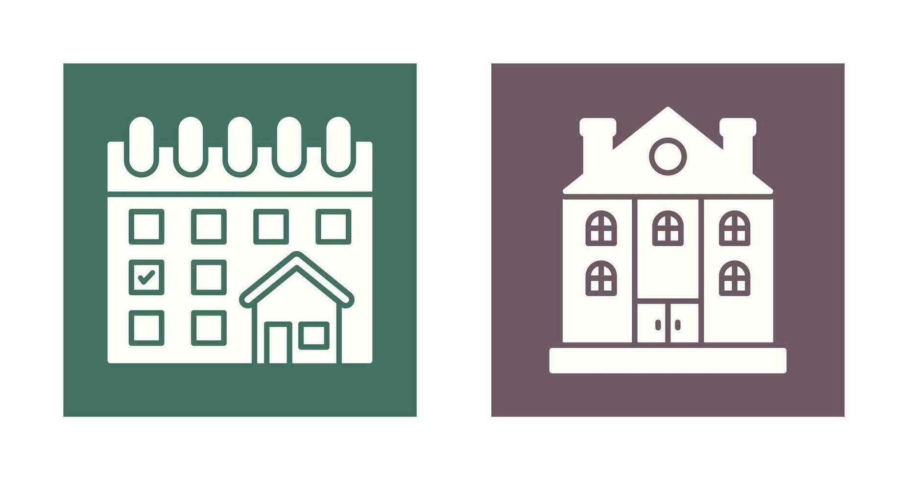 Calendar and Mansion Icon vector