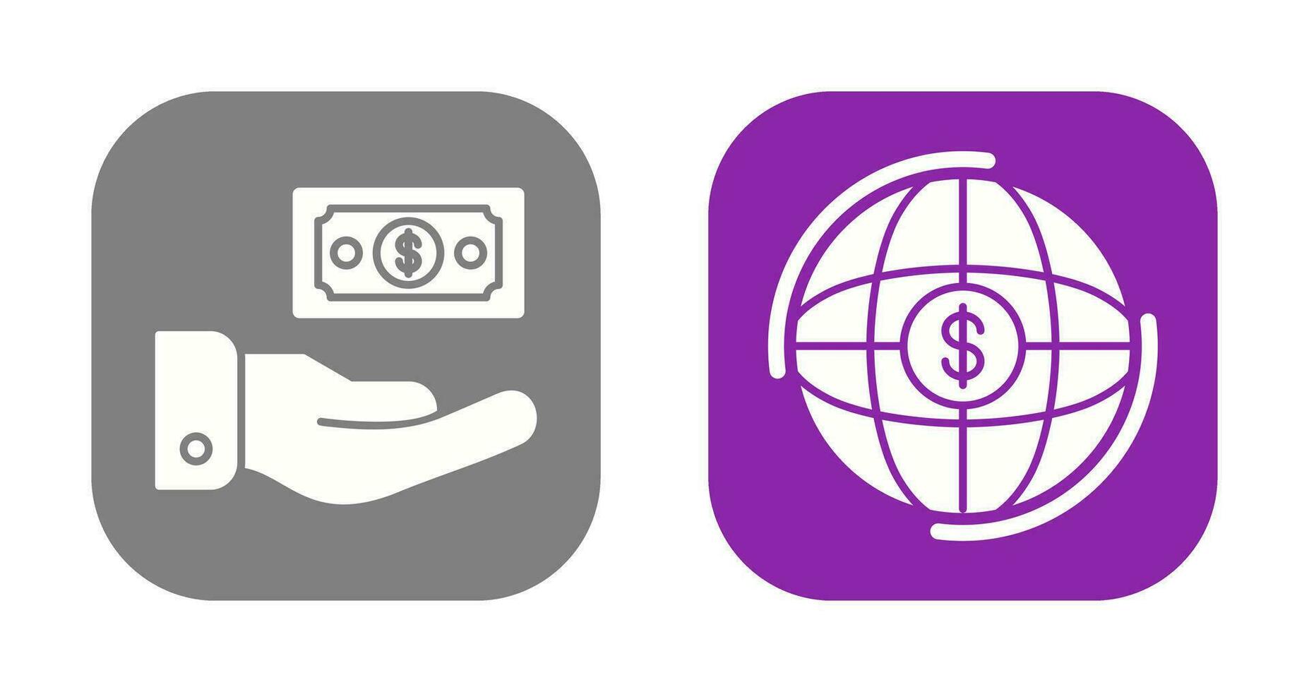 Money and Globe Icon vector