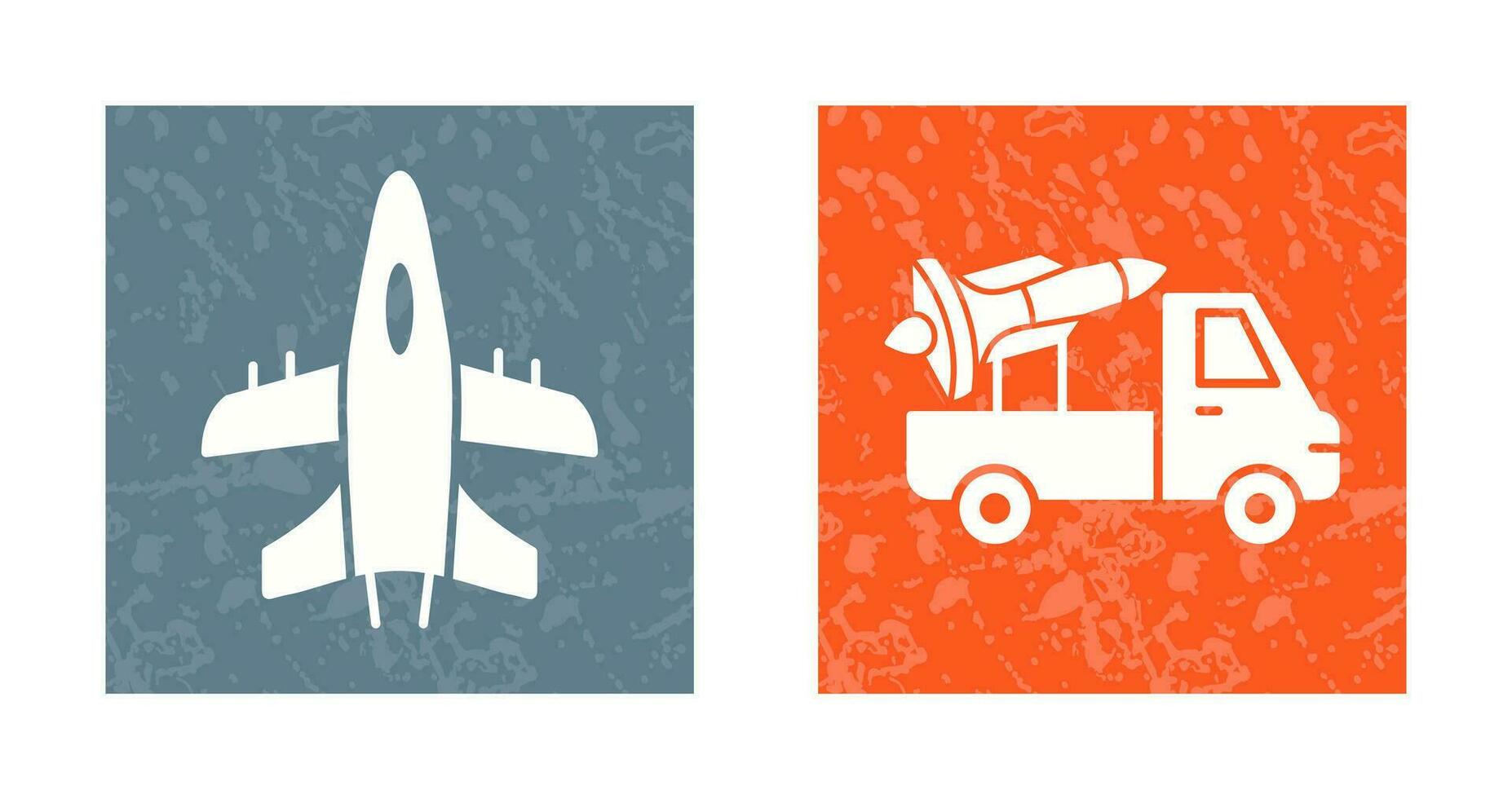 Military Plane and Missile Icon vector