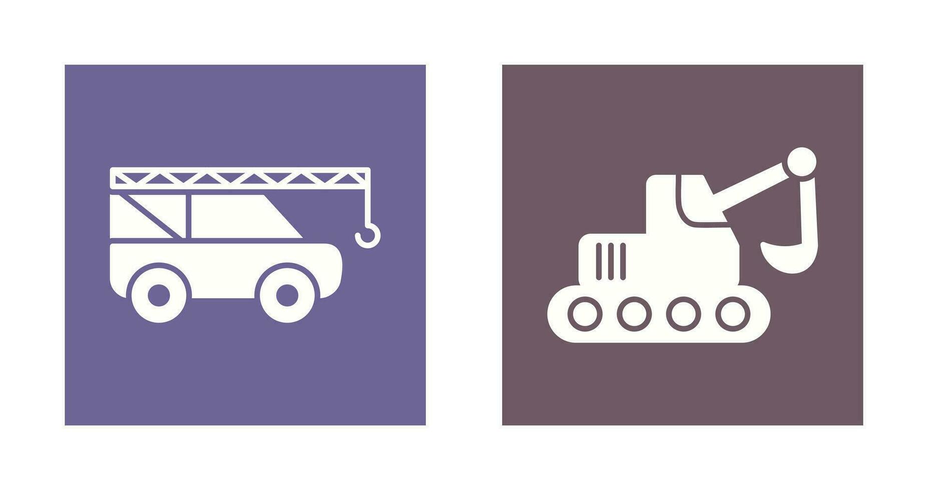 Crane and Escavator Icon vector