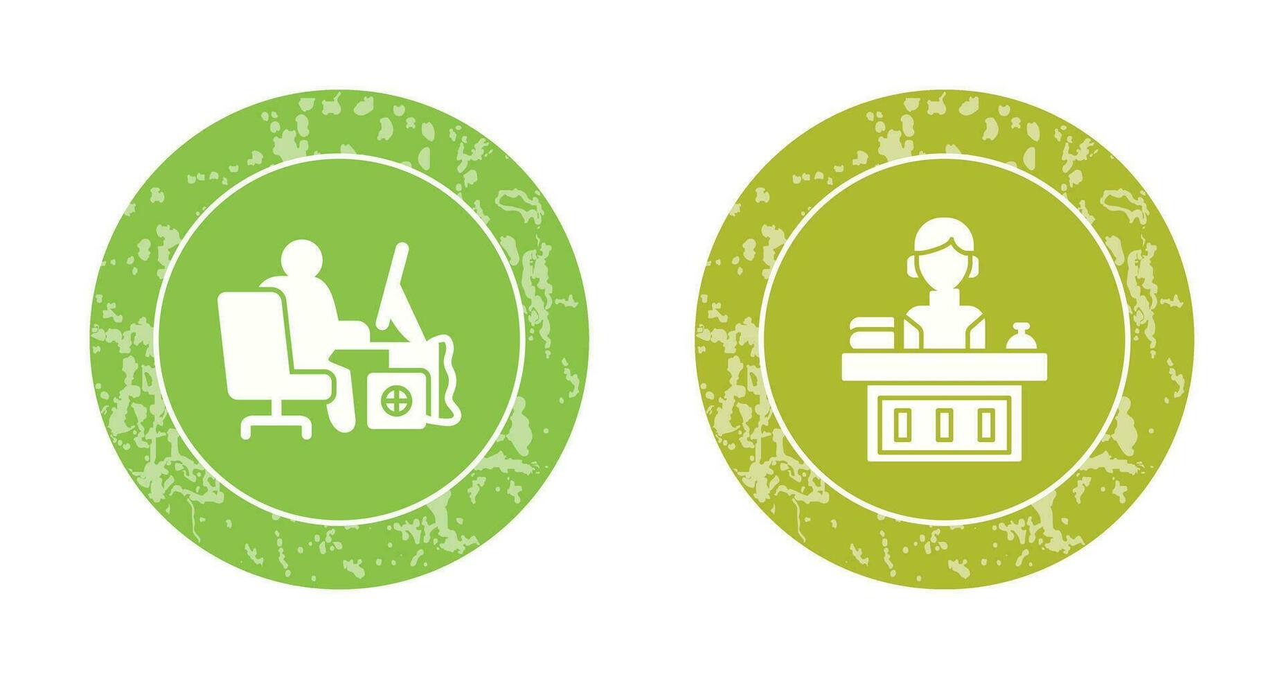 Computer Worker and Office Reception Icon vector