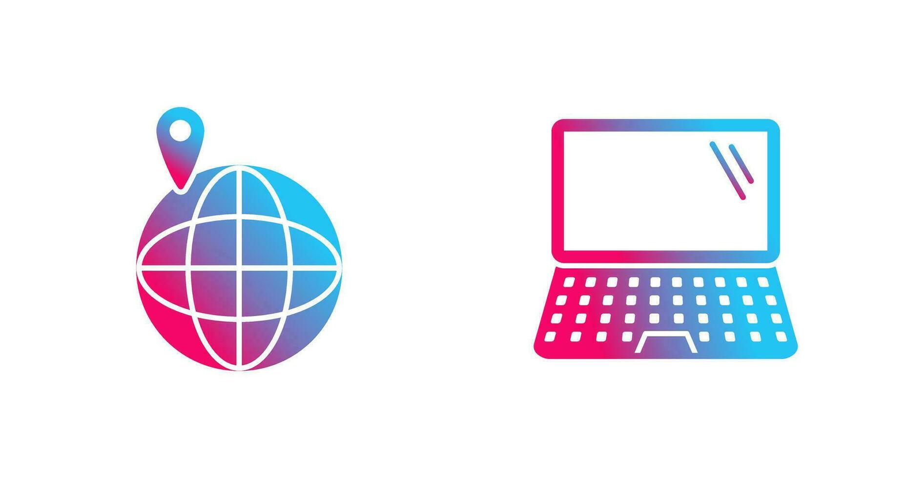 laptop and vacation spots  Icon vector