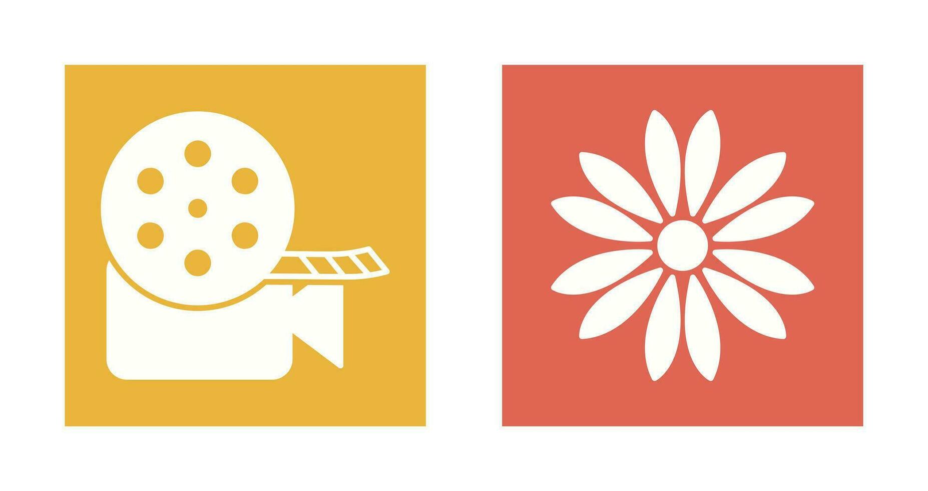 video reel and flower Icon vector