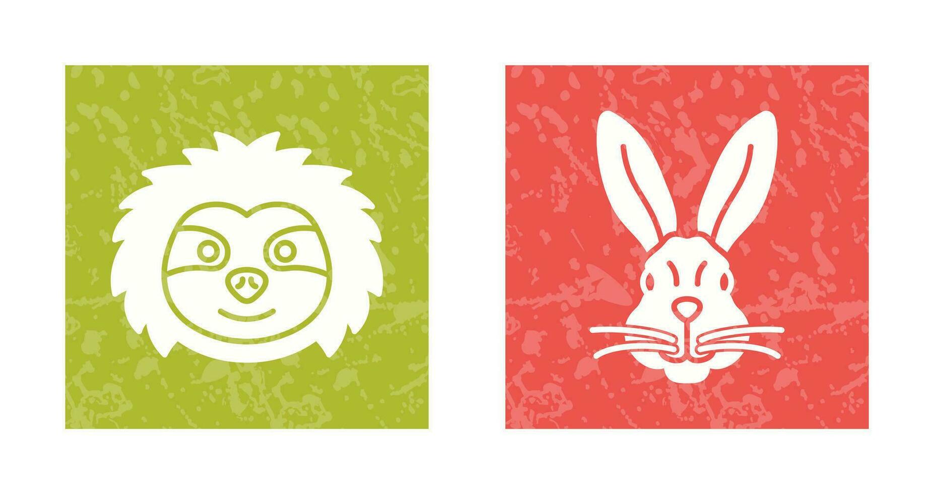 Sloth and Rabbit Icon vector