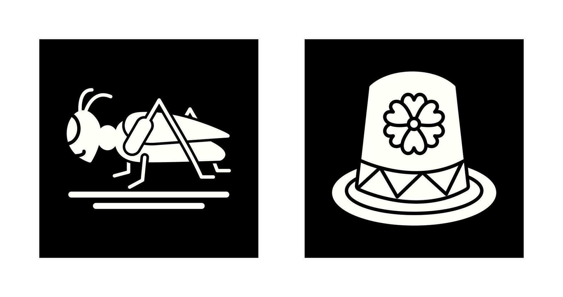 Grasshopper and Hat Icon vector