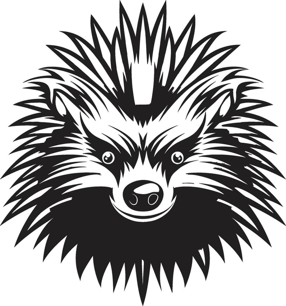 Porcupine Spike Modern Insignia Porcupine Quill Luxury Mark vector