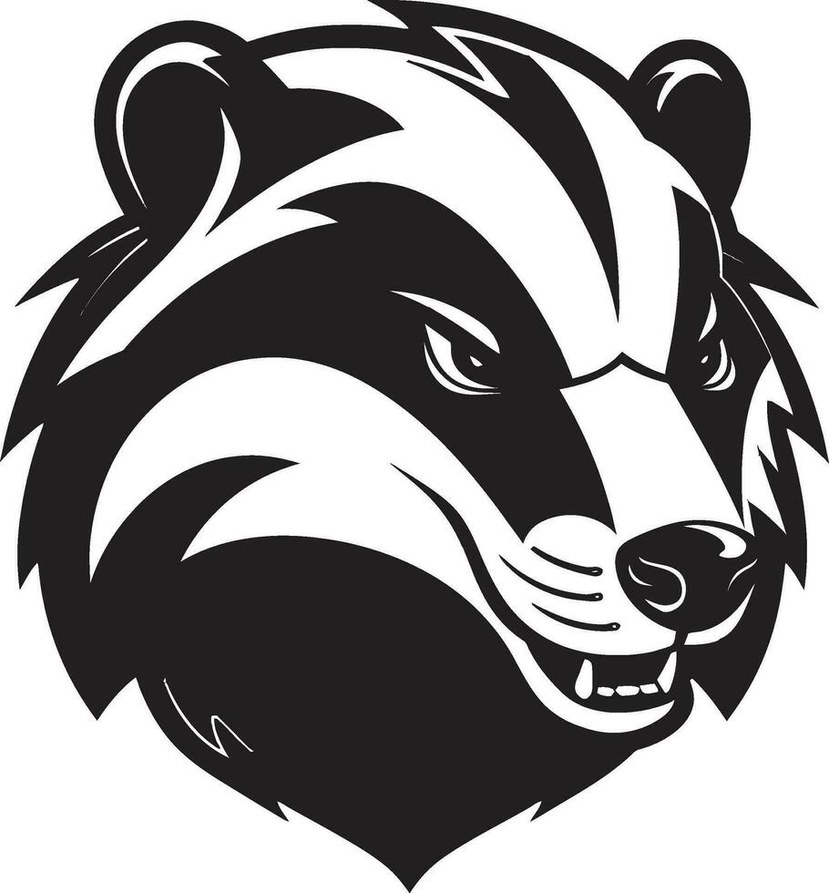 Striking Black Badger Logo Badger Emblem in Black vector