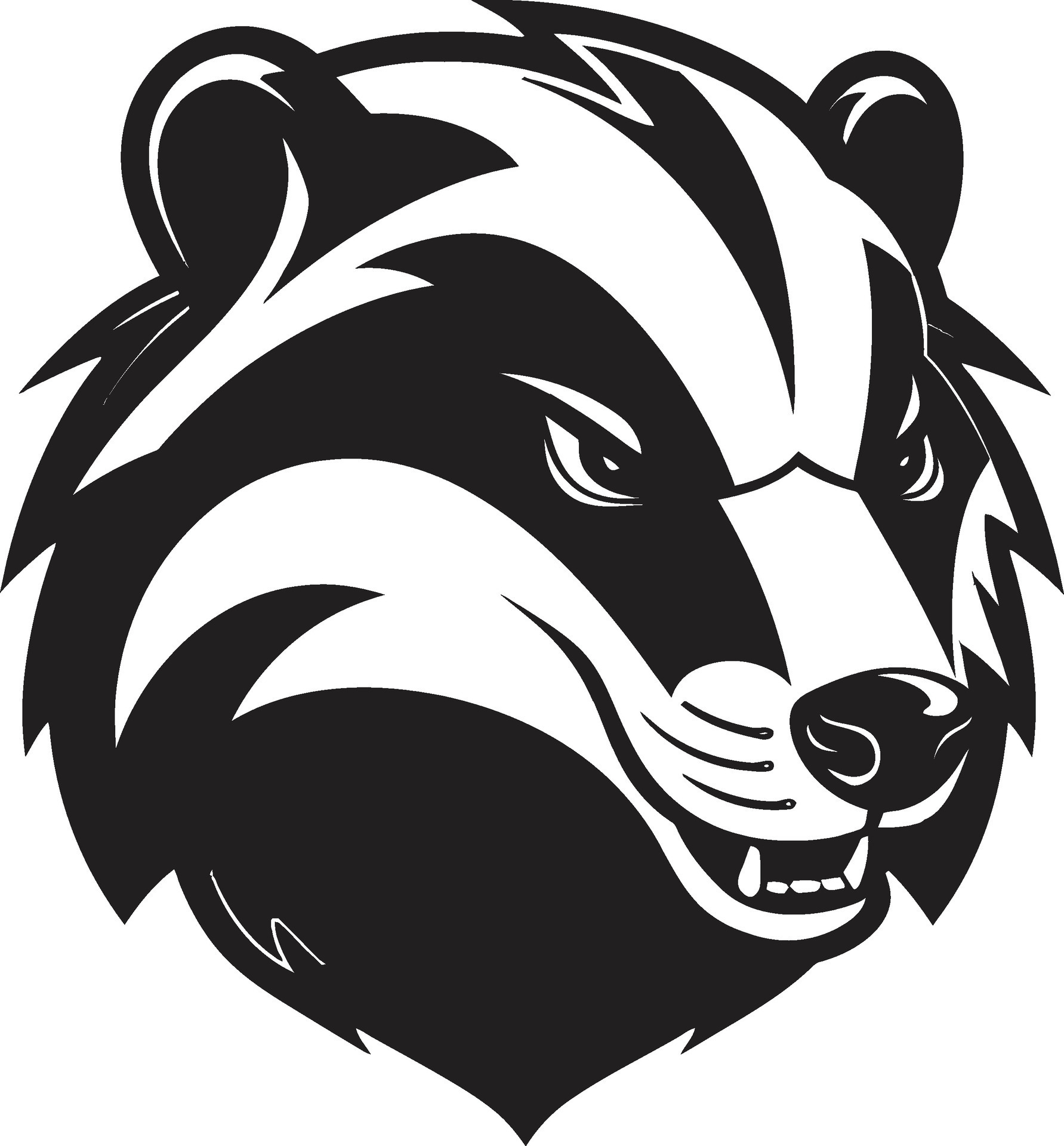 Striking Black Badger Logo Badger Emblem in Black 32635741 Vector Art