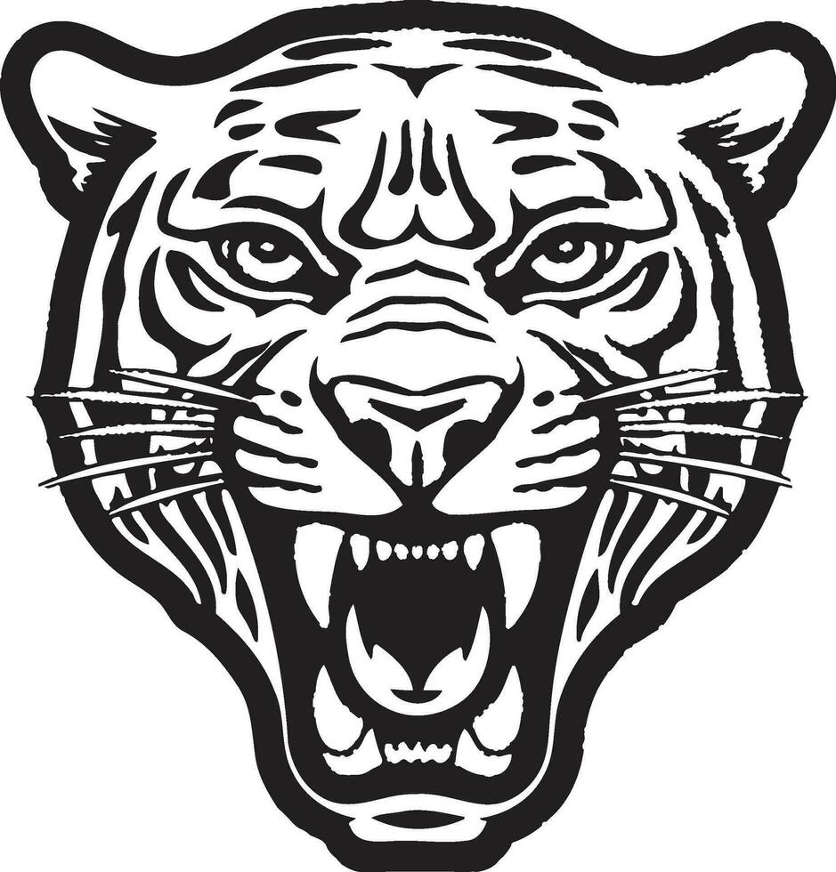 Vectorized Spots and Whiskers Ferocious Artistry Abstract Jaguar Impression vector