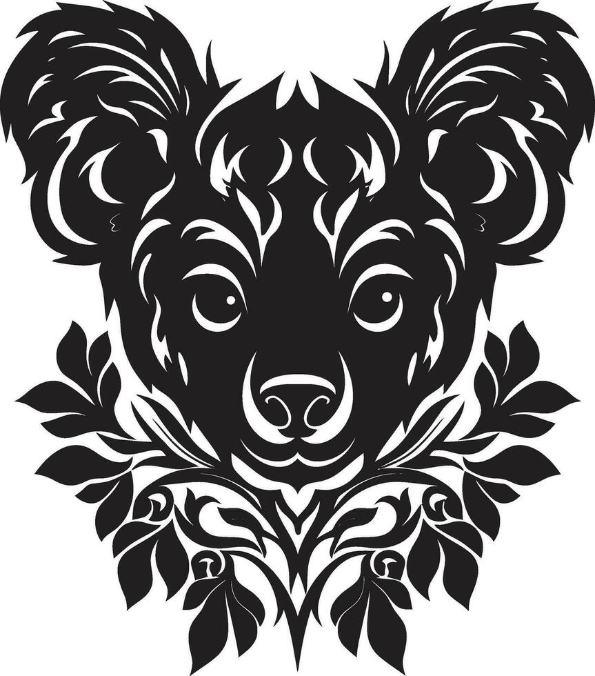 Cuddly Fluff and Eucalyptus Prints of Sweetness Sleek Cuddling Silhouette of Sweetness Midnight Charm vector