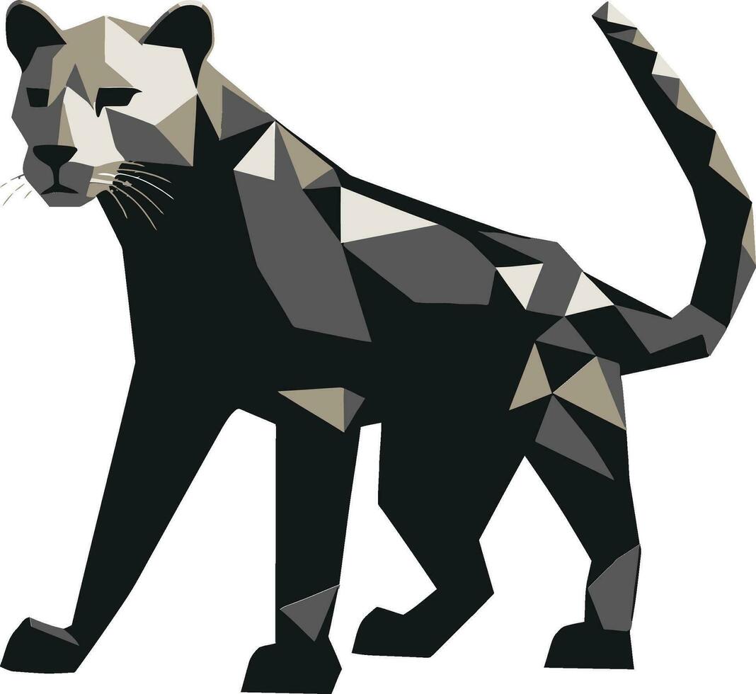 pique con estilo moderno leopardo icono elegante cazador en oscuridad leopardo logo diseño vector