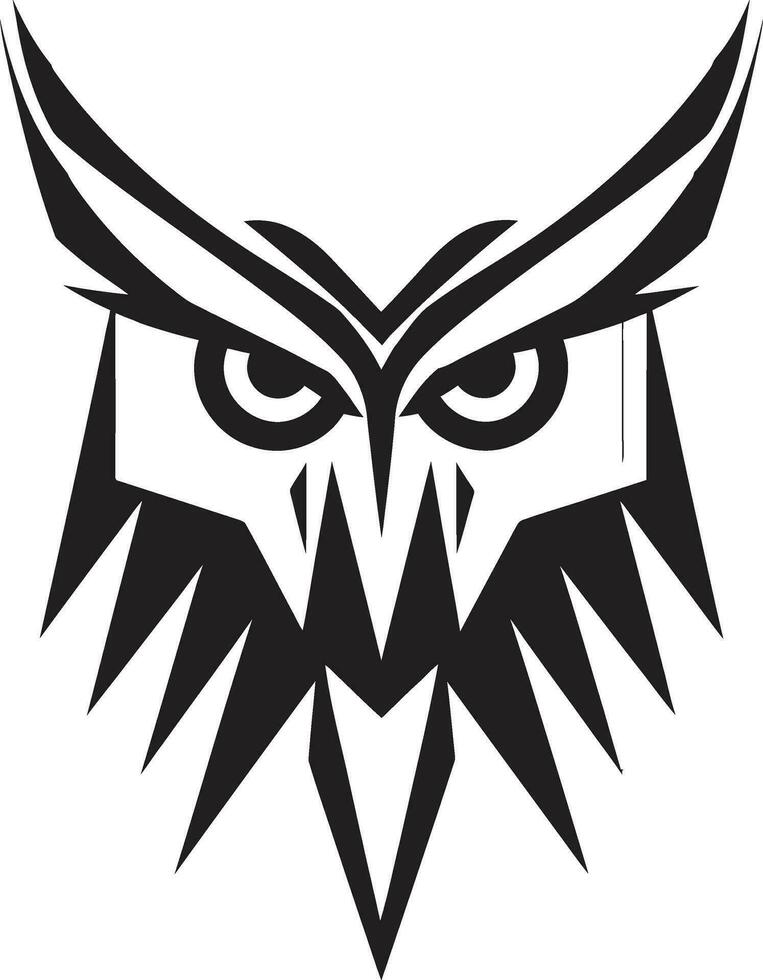 Owl Profile in Moonlight Ethereal Owl Graphic Symbol vector