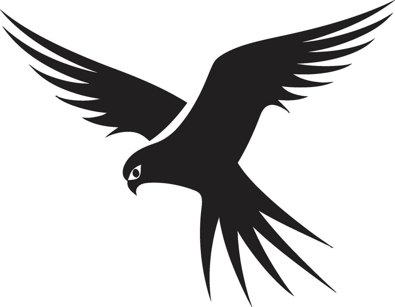 Predatory Artistry Abstract Kestrel Impression Sleek Lines Midnight Hunter of the Skies vector