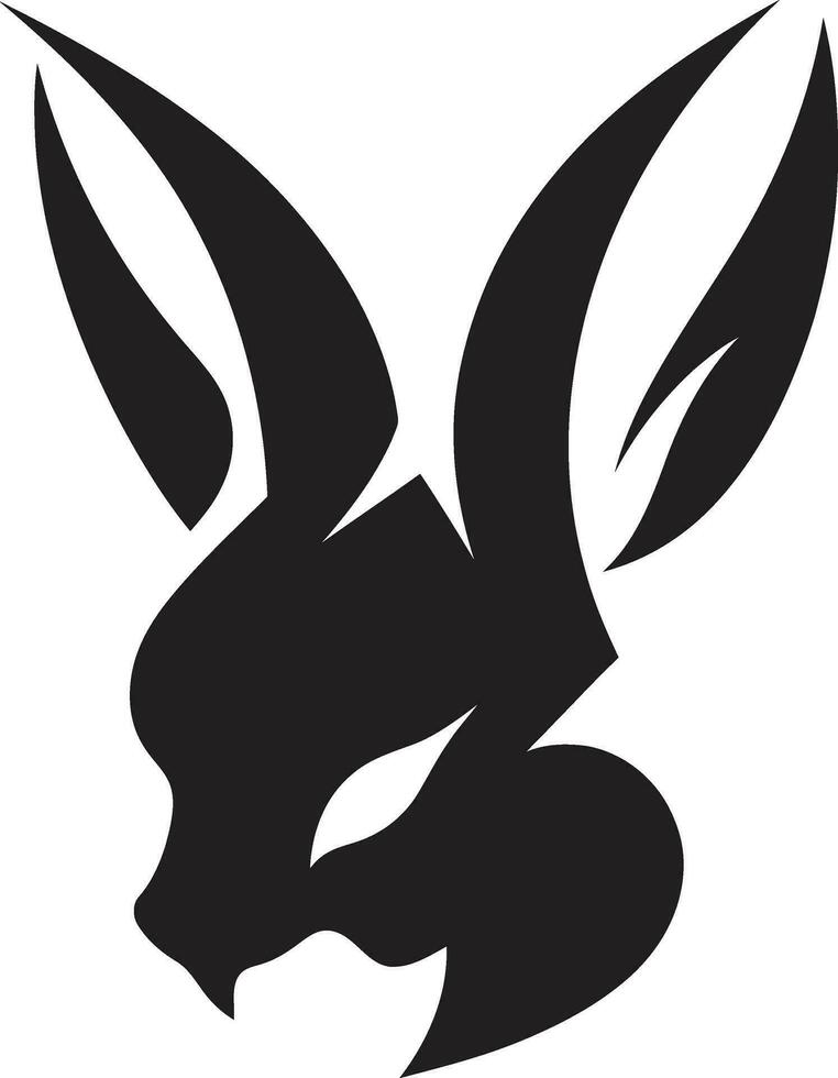 Black Rabbit Symbolic Insignia Minimalist Hare Emblem vector