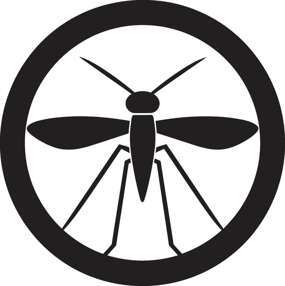 Geometric Mosquito Symbol Simplistic Mosquito Badge vector