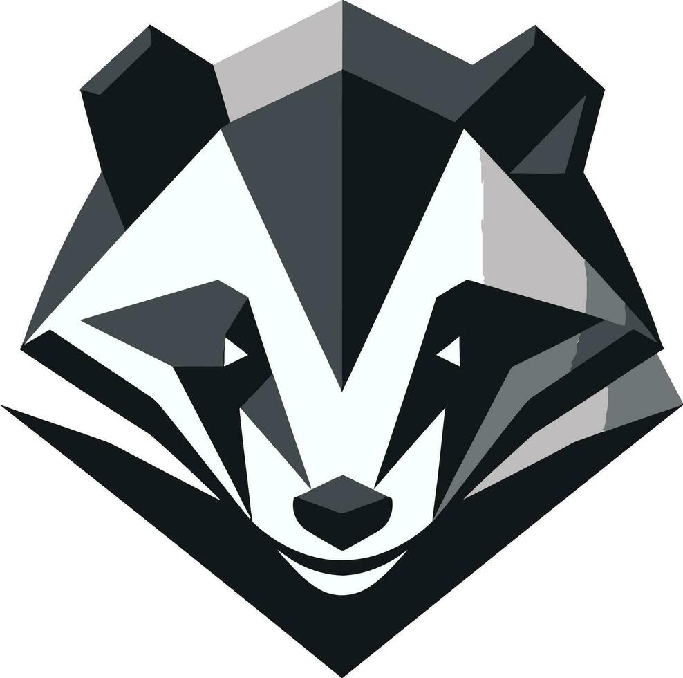 Badger Tribe Badge Badger Head Monogram vector