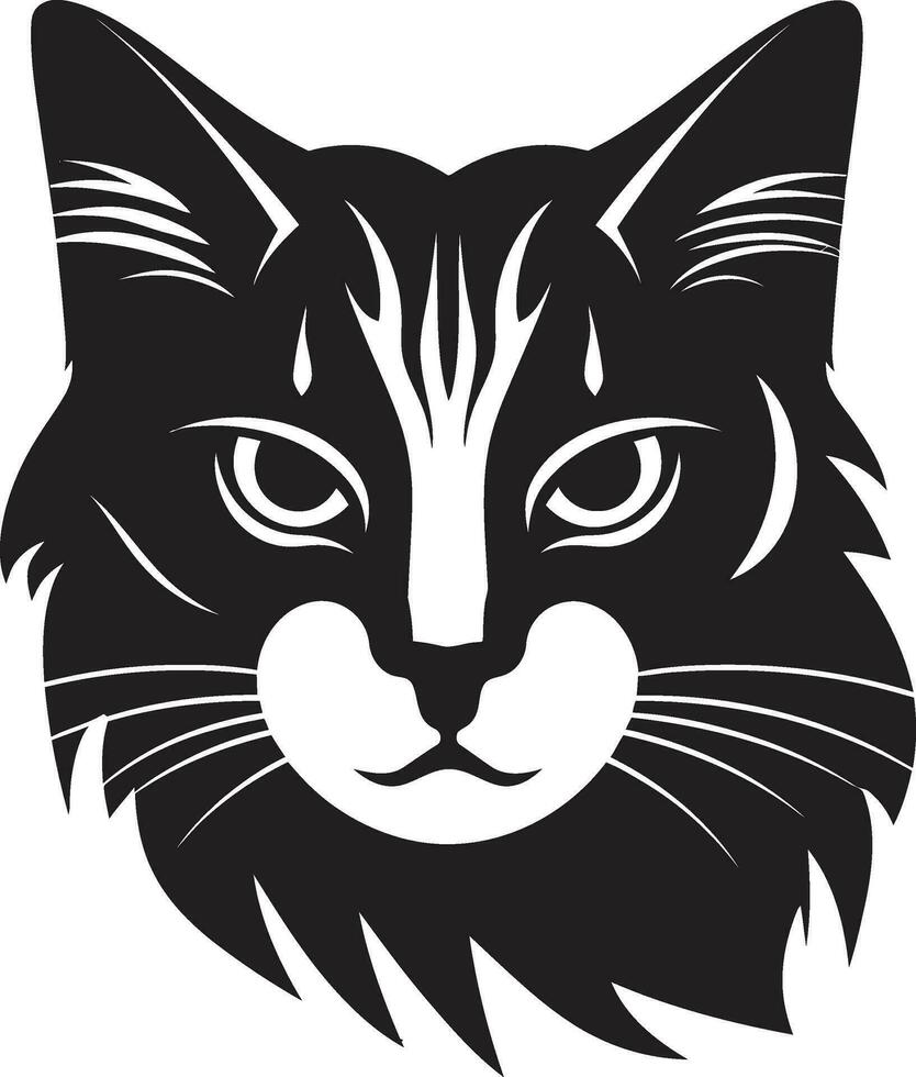 Cats Whiskers Minimalistic Charm Midnight Elegance Cat Silhouette vector