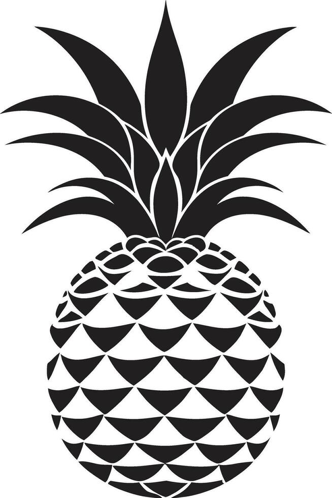 Modern Noir Pineapple Geometric Pineapple Emblem vector