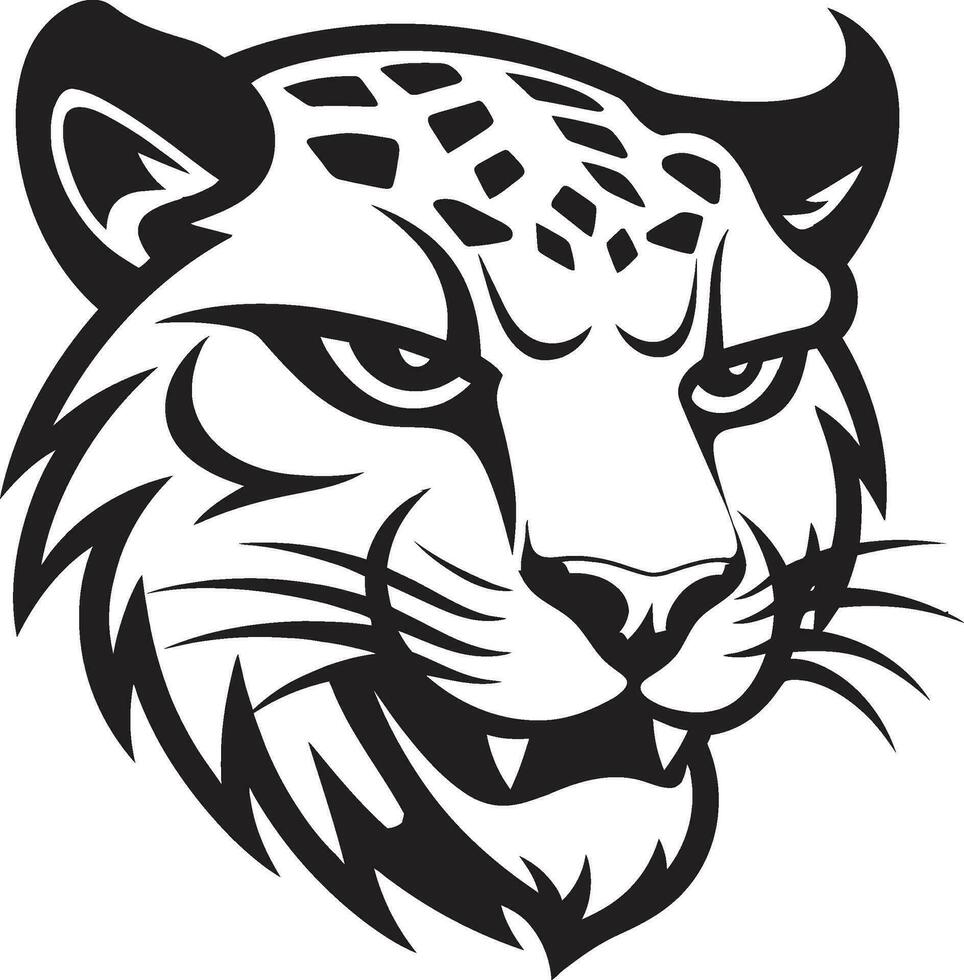 elegante felino perfil gráfico diseño de luna pique leopardo logo vector