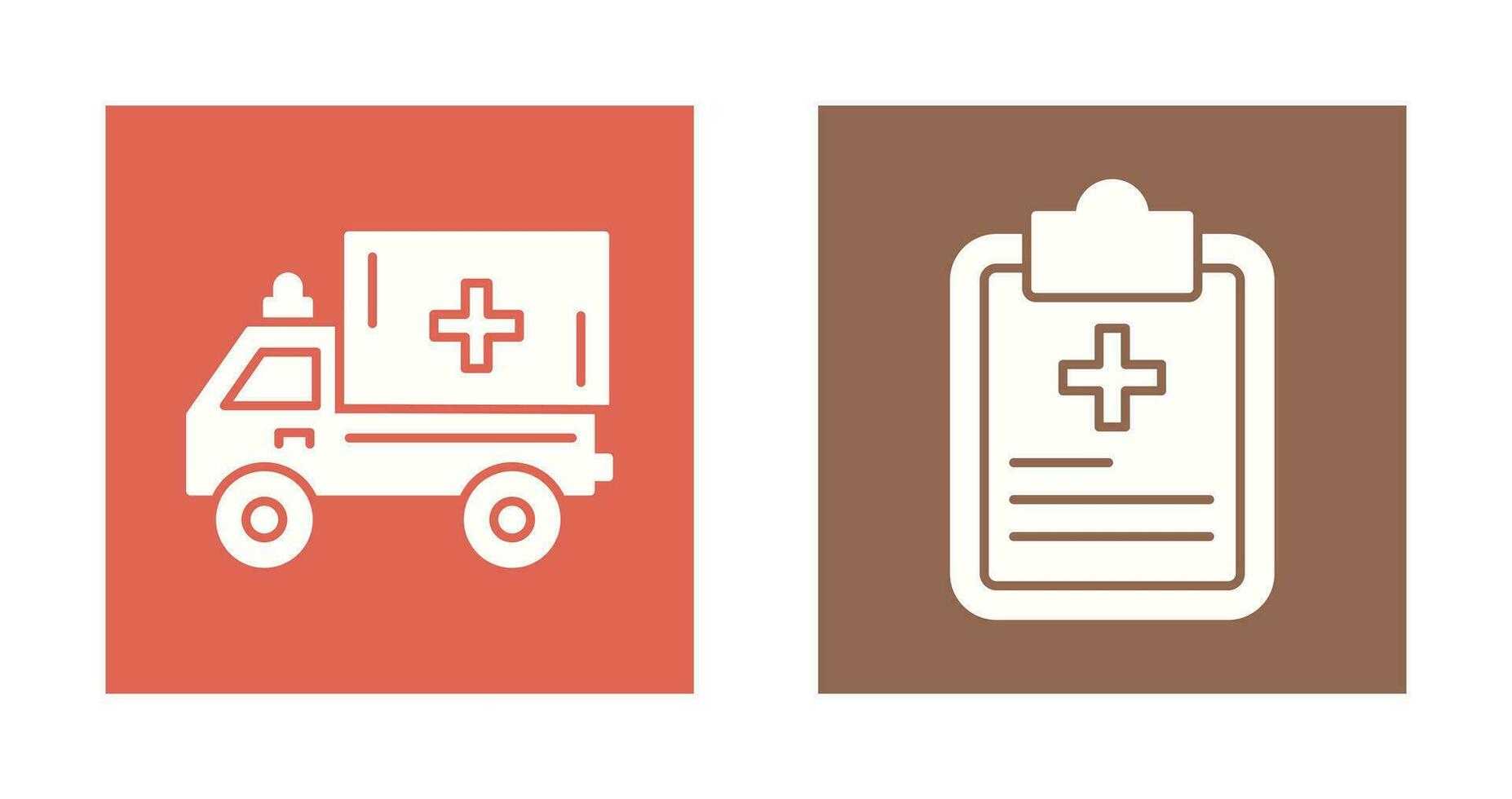 Ambulance and prescription Icon vector