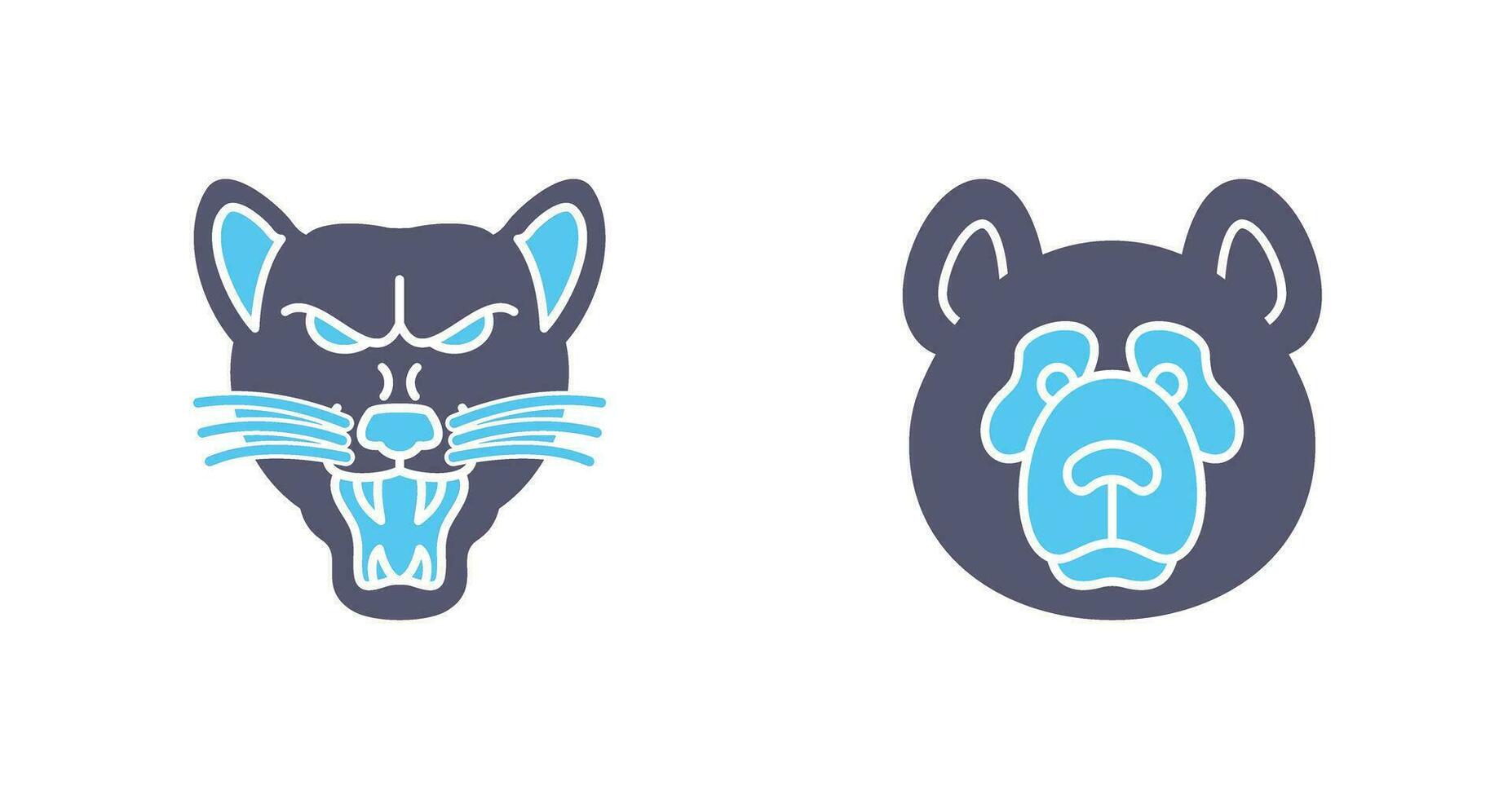 Wolf and Panda Icon vector
