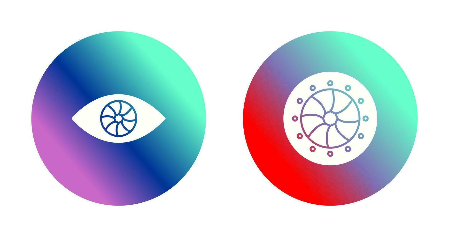 eye and optical diaphram Icon vector