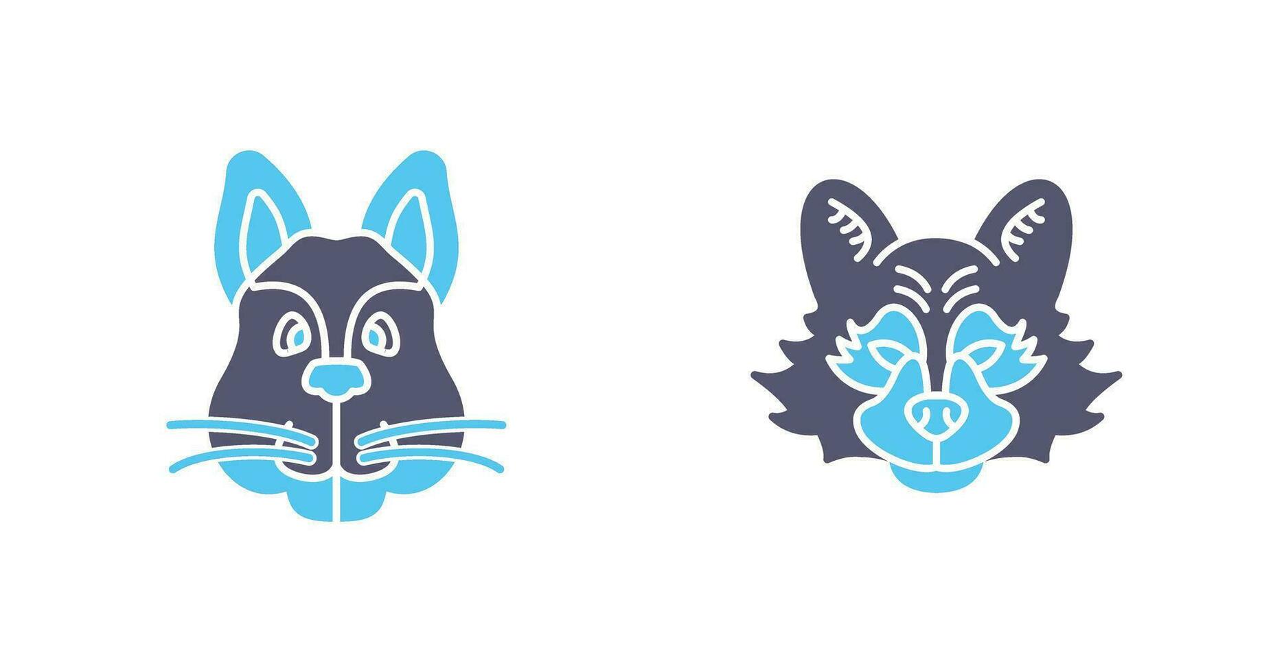Squirrel and Raccoon Icon vector