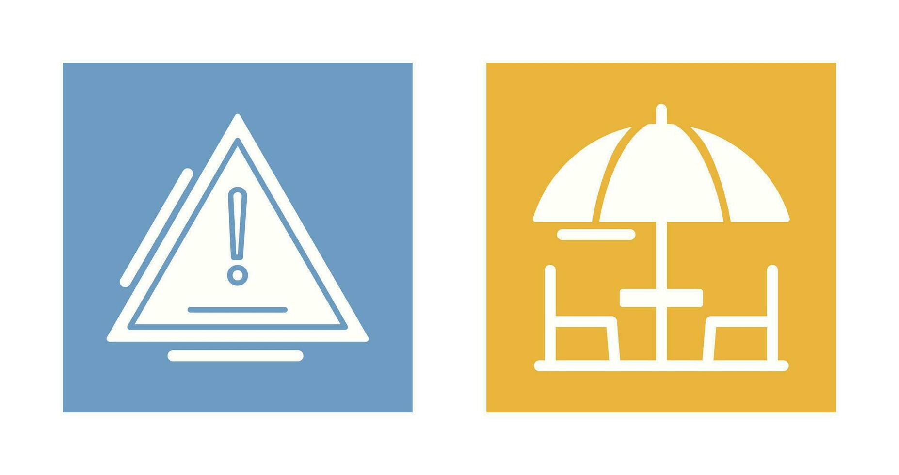 advertencia y paraguas icono vector
