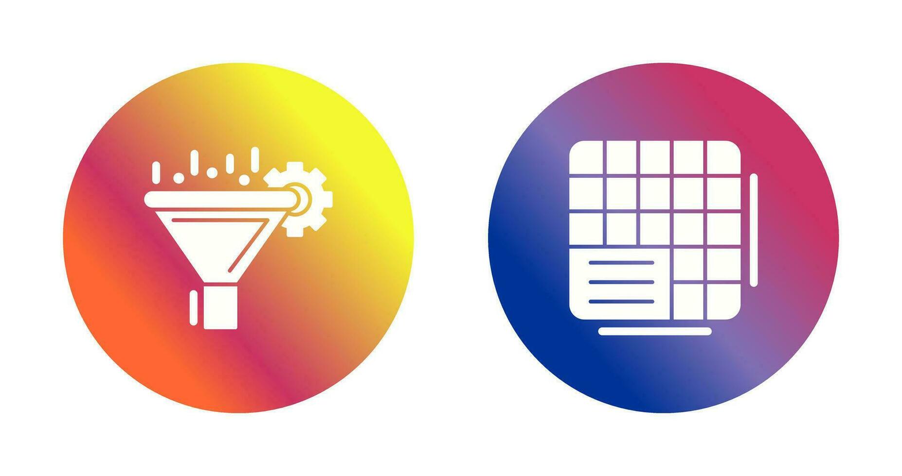 Filtering and Table Data Icon vector