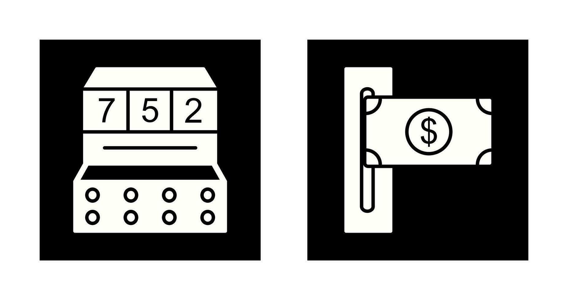 slot machine and slot of bills  Icon vector