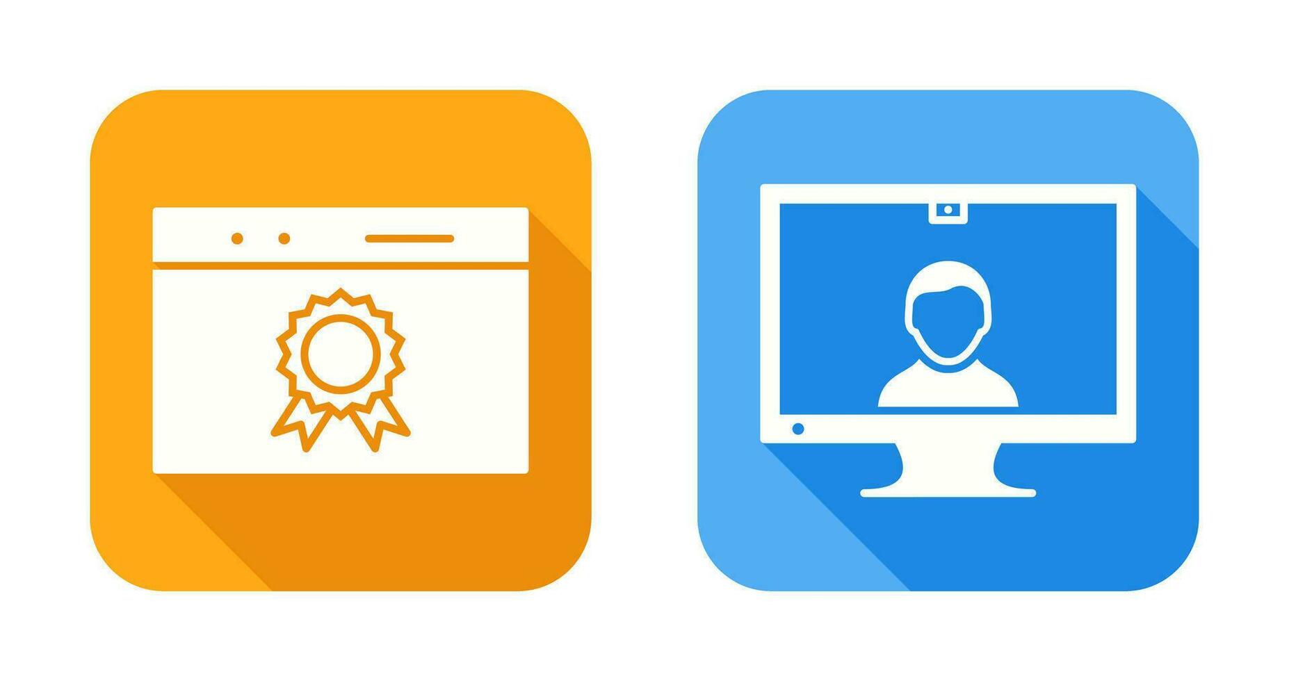 web award and video communication  Icon vector