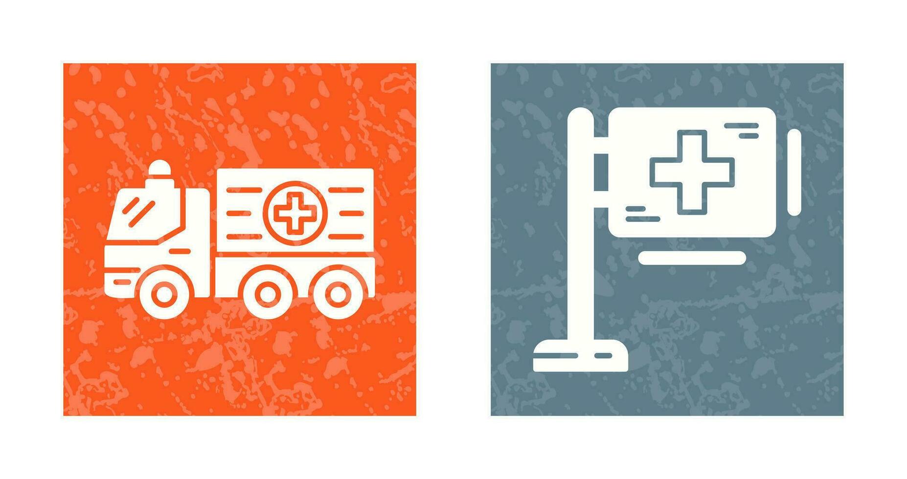 Ambulance and Hospital Sign Icon vector