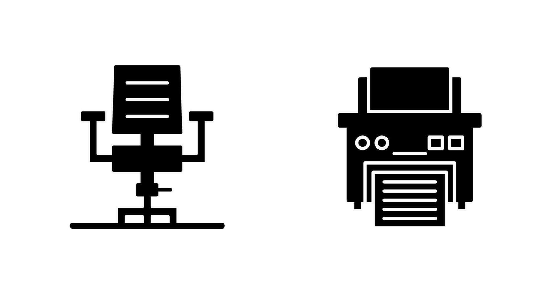 Desk Chair and Printer Icon vector