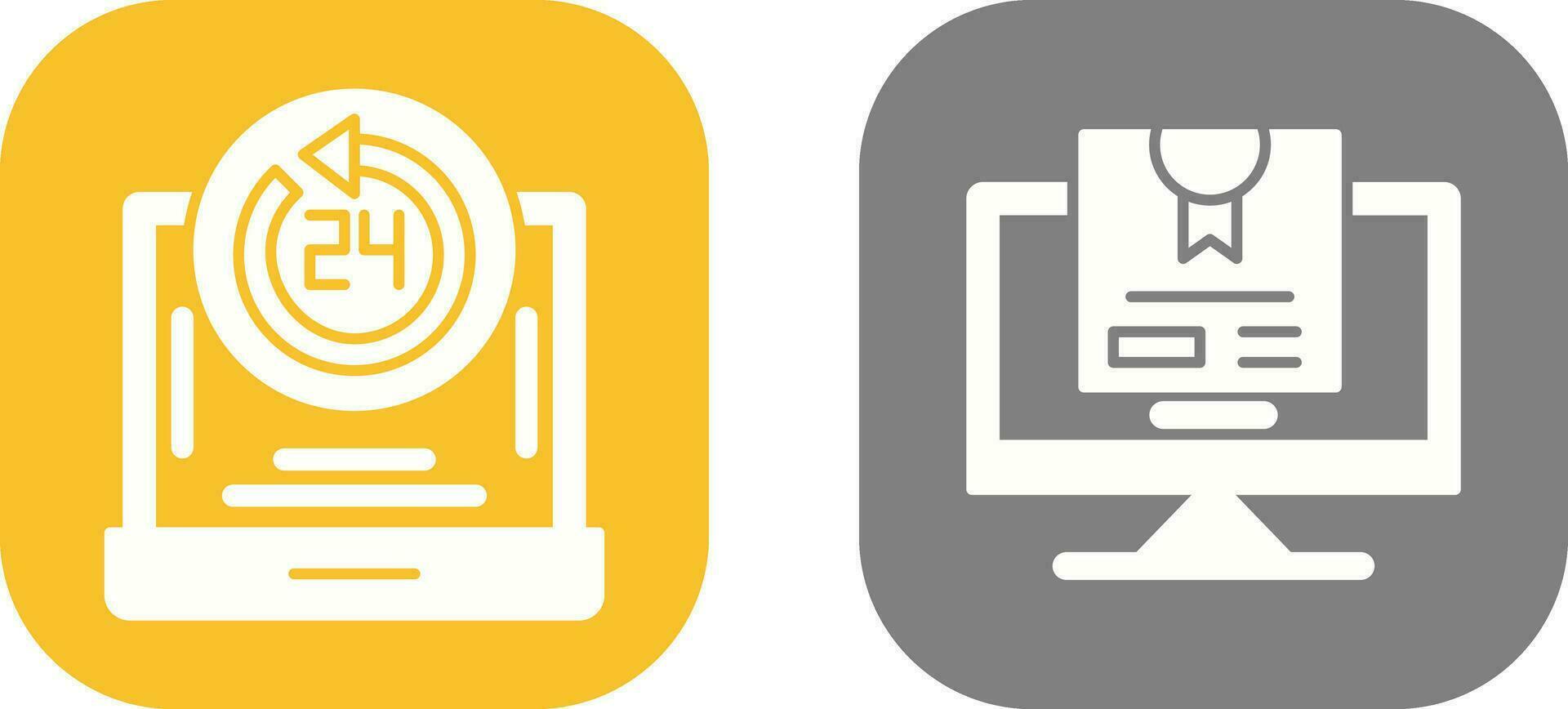 24h Support and New Lable Icon vector