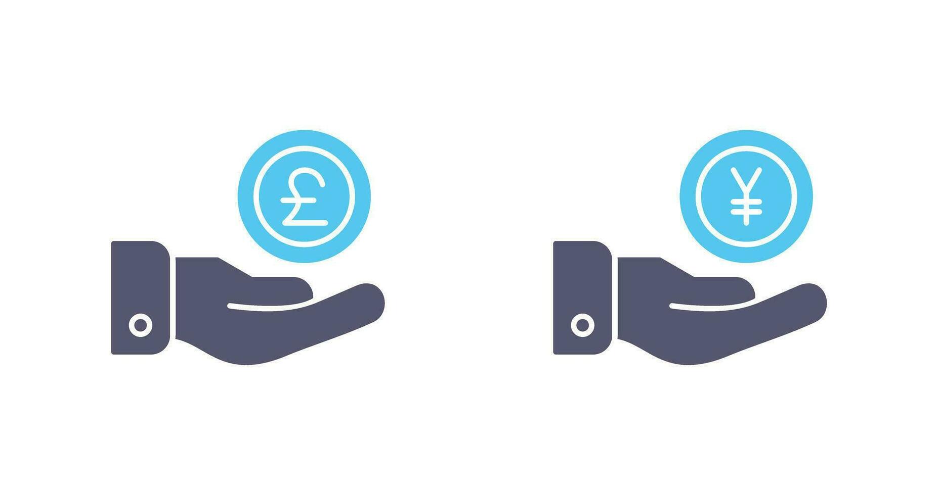 Pound and Yen Icon vector