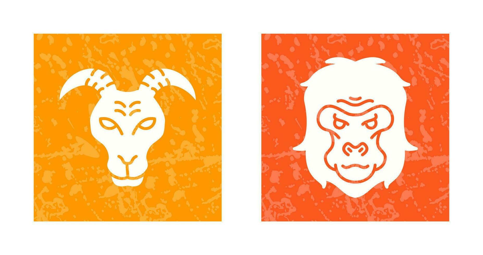 Goat and Gorilla Icon vector